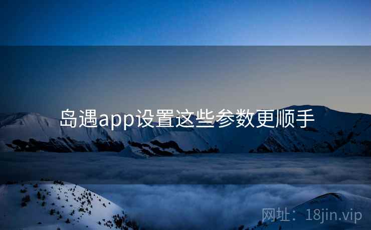 岛遇app设置这些参数更顺手