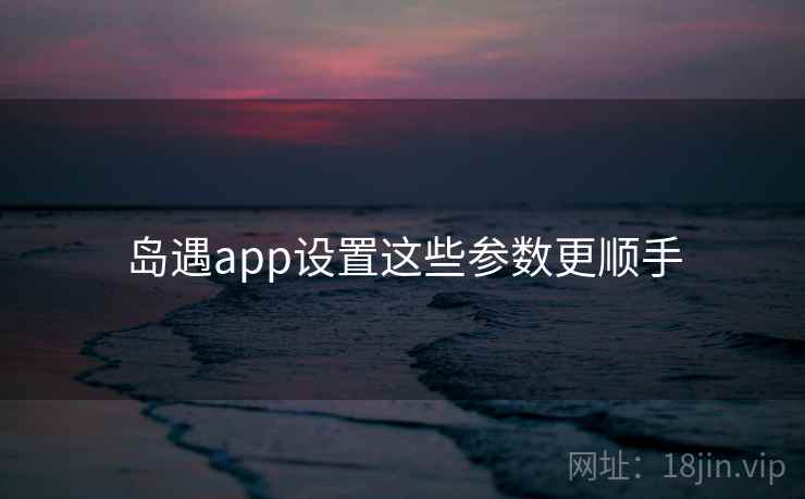 岛遇app设置这些参数更顺手