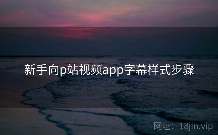 新手向p站视频app字幕样式步骤
