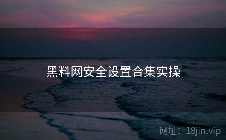黑料网安全设置合集实操