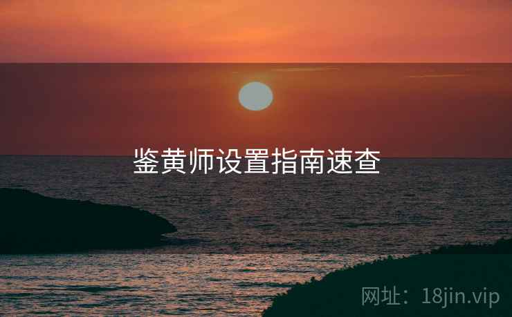 鉴黄师设置指南速查