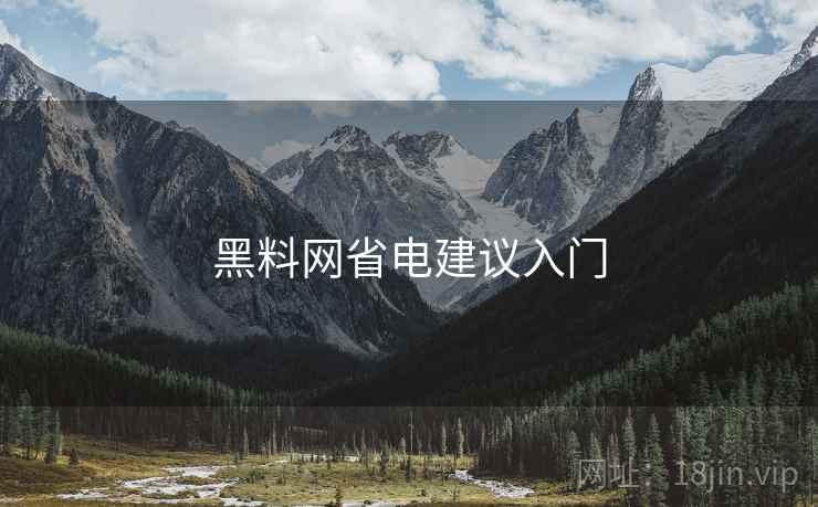 黑料网省电建议入门