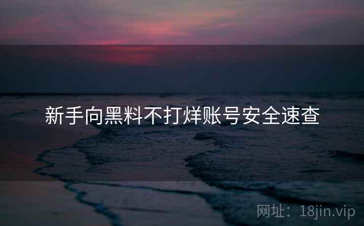 新手向黑料不打烊账号安全速查